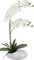 White Orchids in Ceramic Pot, Fake Orchid with Real Touch Stems, Tall Orchid Faux Flowers, Artificial Flora Table Arrangement Centerpiece,Gift for Mom,Wife,Friends. 13.4" Diameter, 20.5" Tall